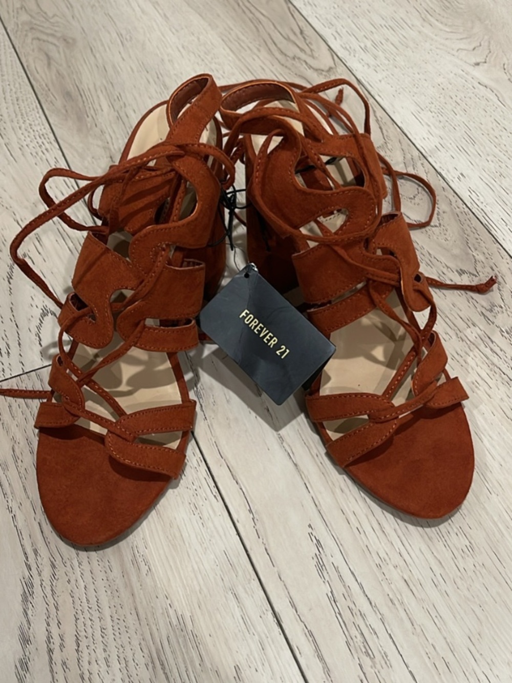 Forever 21 Rust Colored Lace up Sandal